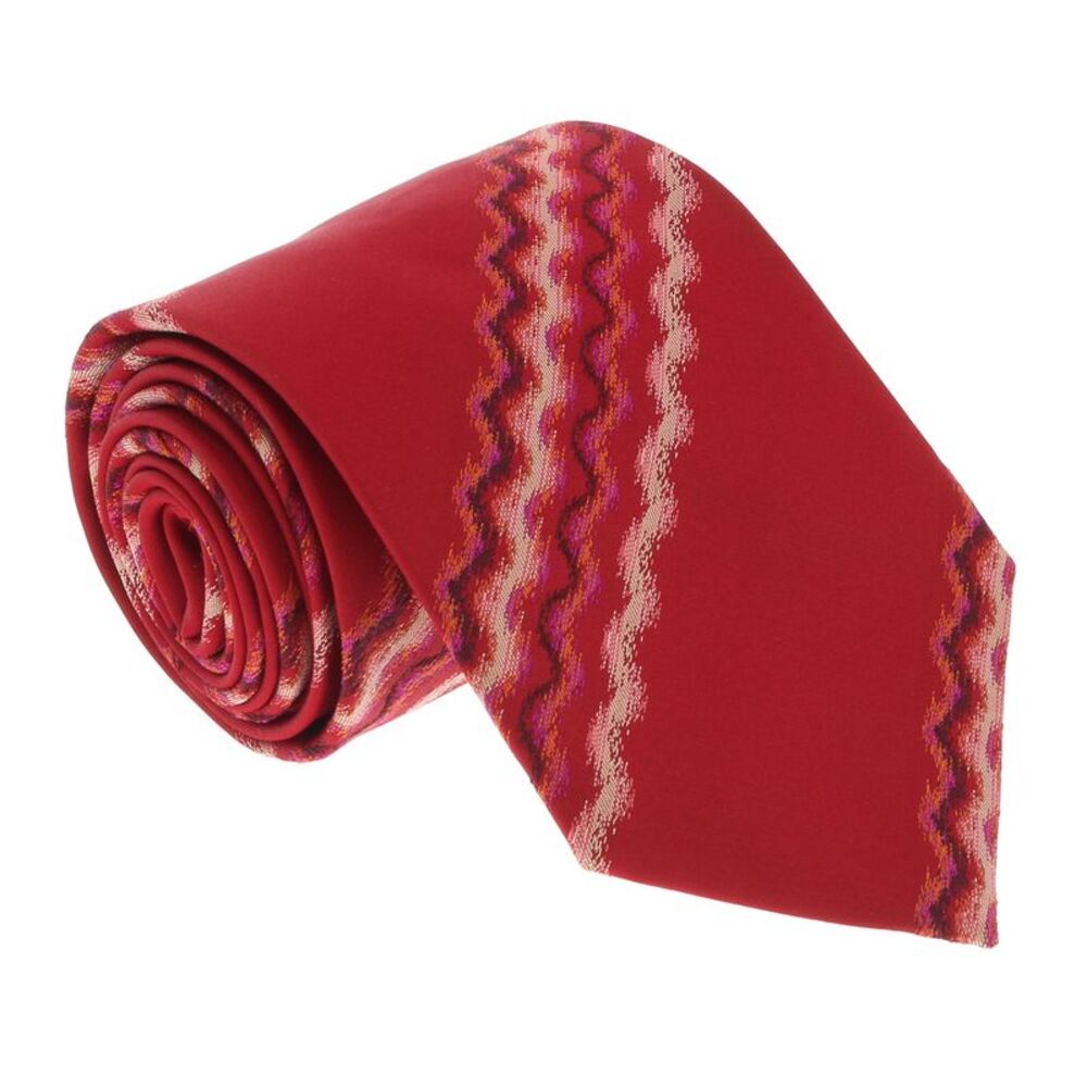 Missoni U4310 Red Sharkskin 100% Silk Tie